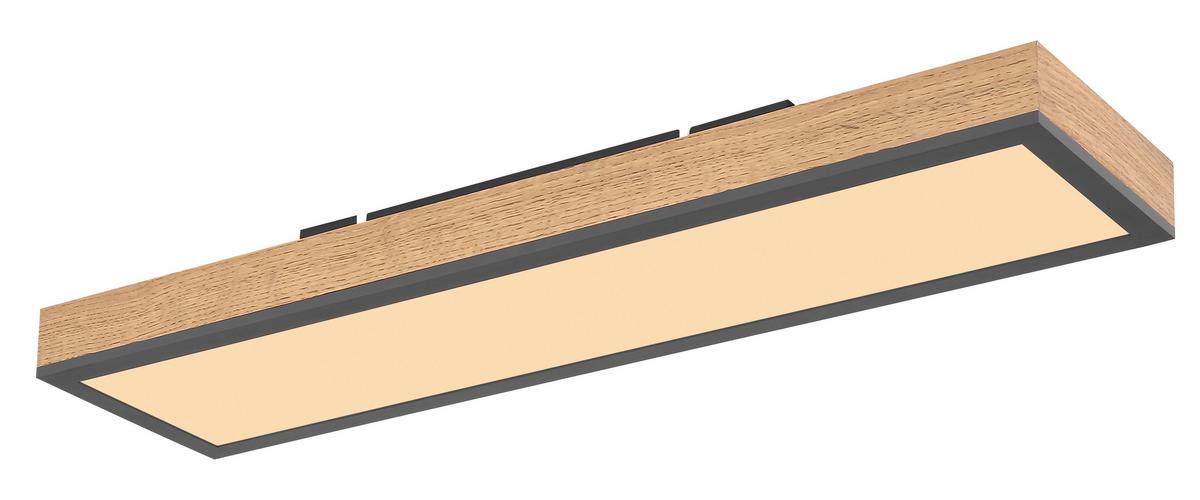 plafonnier in Graphitfarben max. 36Watt - Opal/Graphitfarben, Basics, Kunststoff/Metall (120/30/6,5cm) - Globo