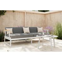 SOFA TARASOWA DESENZANO - biały/szary, Modern, metal/tkanina (192/57/73cm) - Ambia Garden