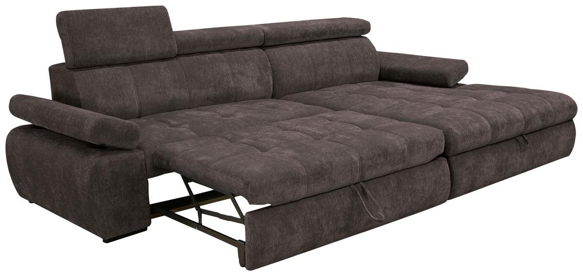 Kutna Garnitura Vegas - tamno smeđa/crna, Design, drvo/tekstil (294/173cm) - Modern Living