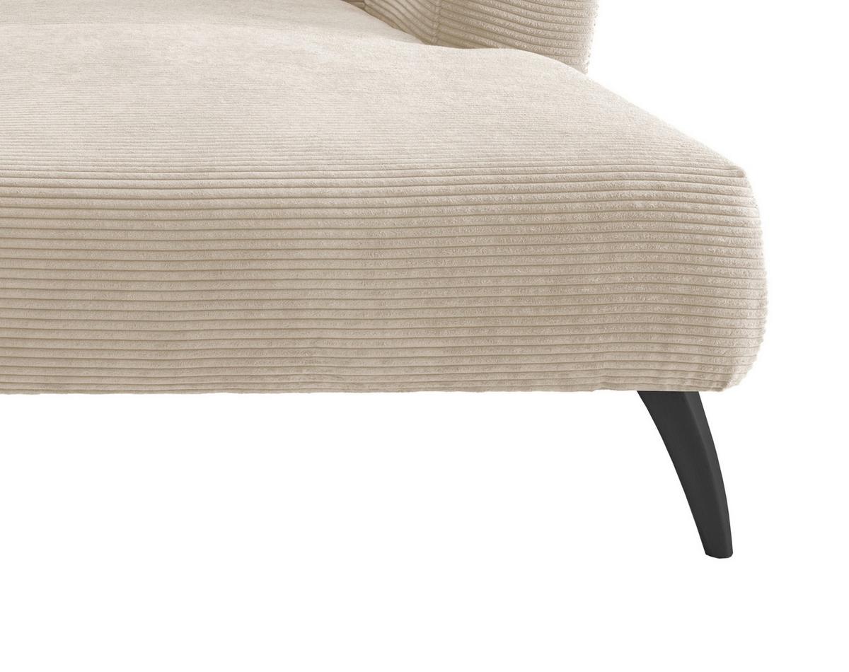 Wohnlandschaft Colori Beige Cord - Beige/Schwarz, MODERN, Holz/Textil (264/160cm) - MID.YOU