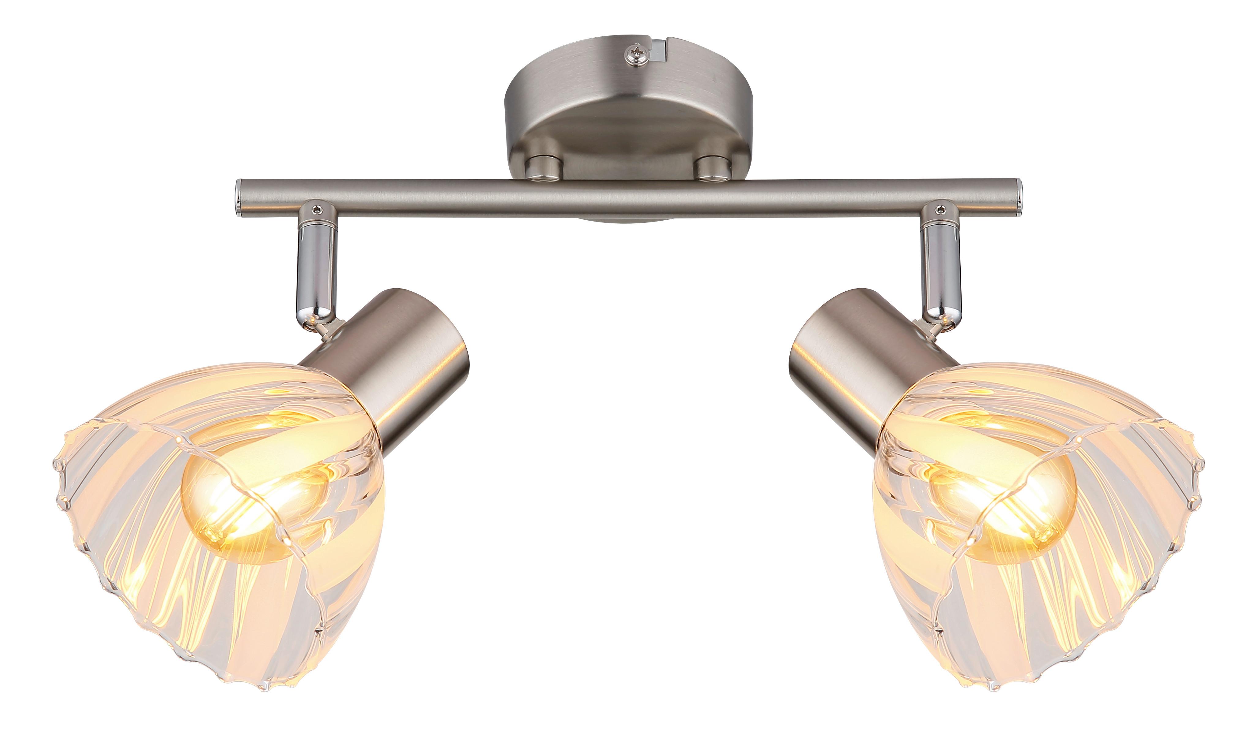 STRAHLER 54315-2 ZACHERY - Nickelfarben, Konventionell, Glas/Metall (25/13/19cm) - Globo