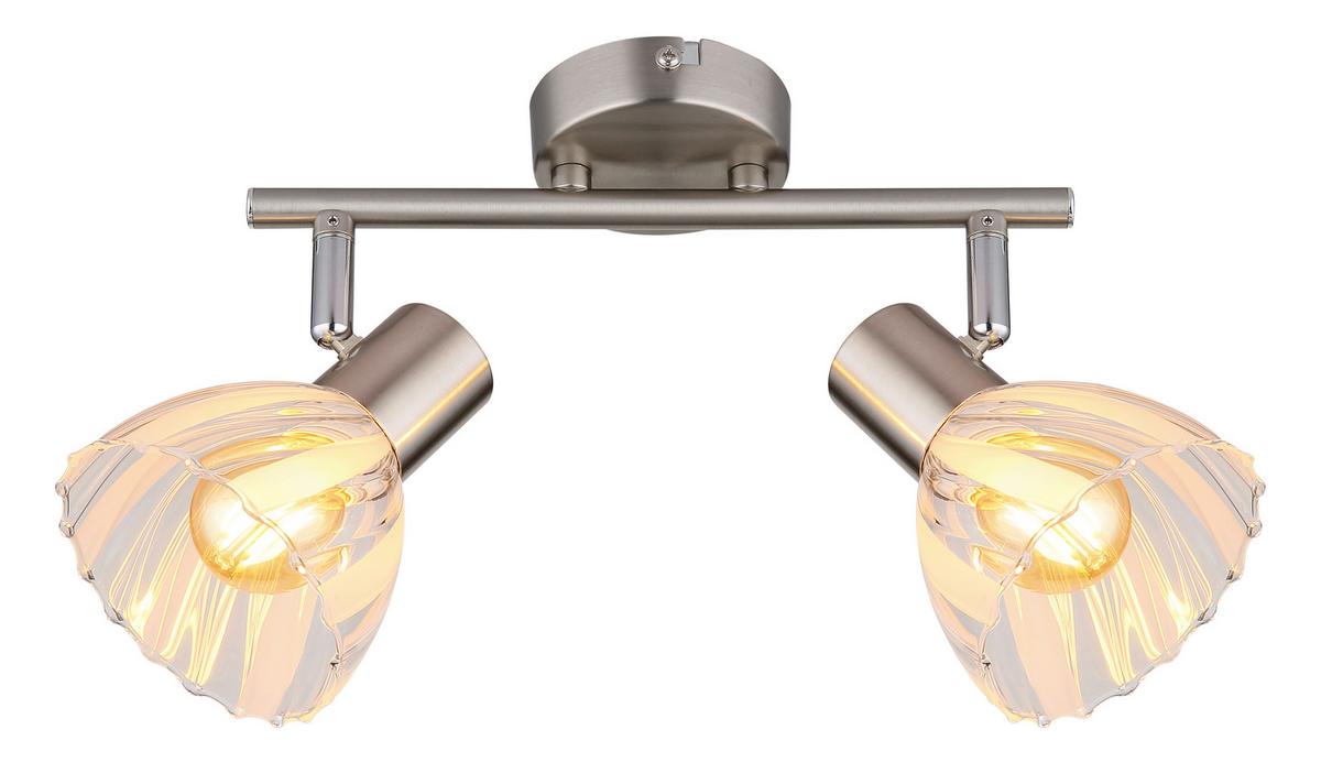 STRAHLER 54315-2 ZACHERY - Nickelfarben, Konventionell, Glas/Metall (25/13/19cm) - Globo