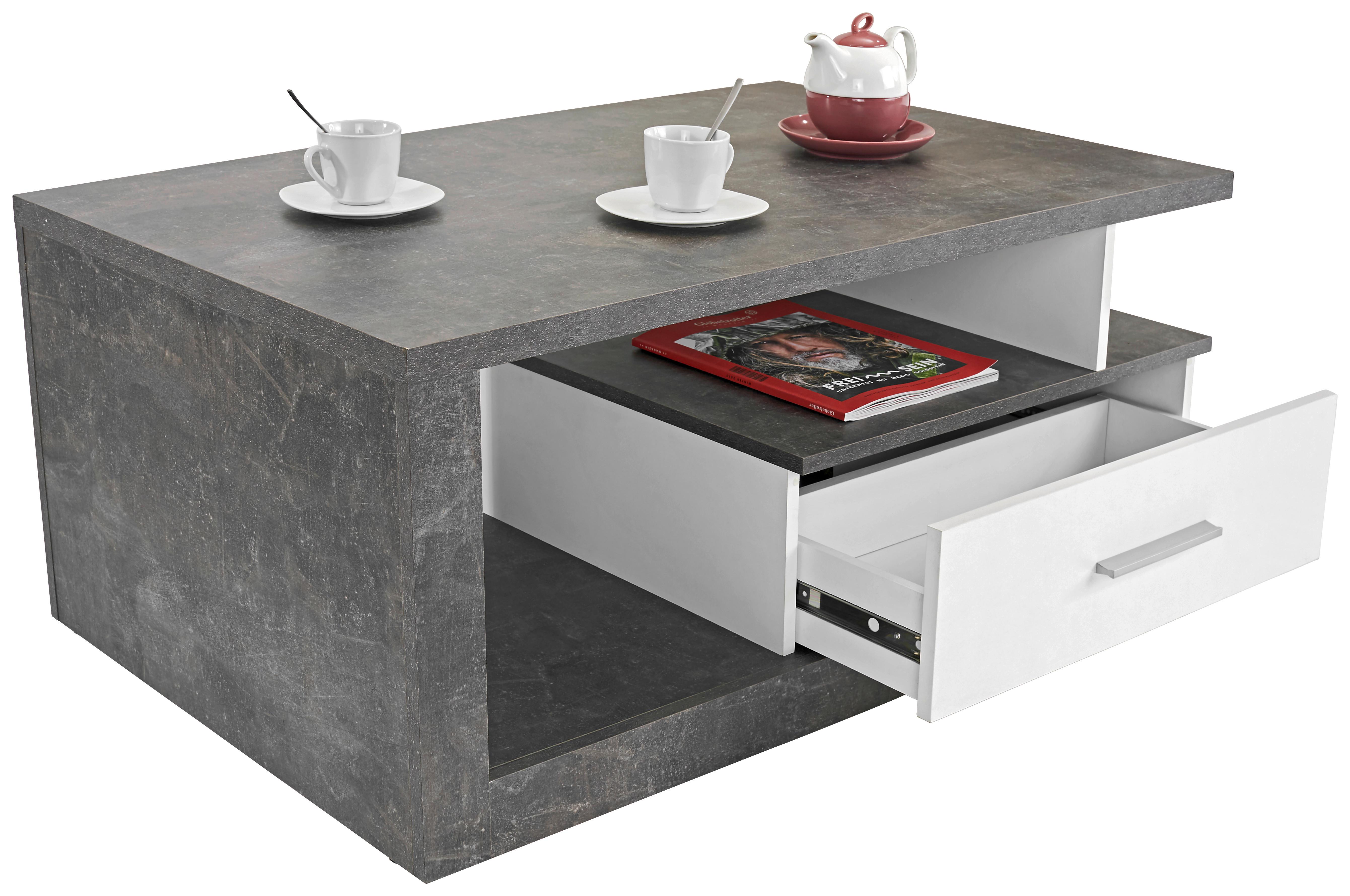 Klubska Miza Iguan, Siva - temno siva/bela, Moderno, leseni material (110/45/67cm) - Mömax