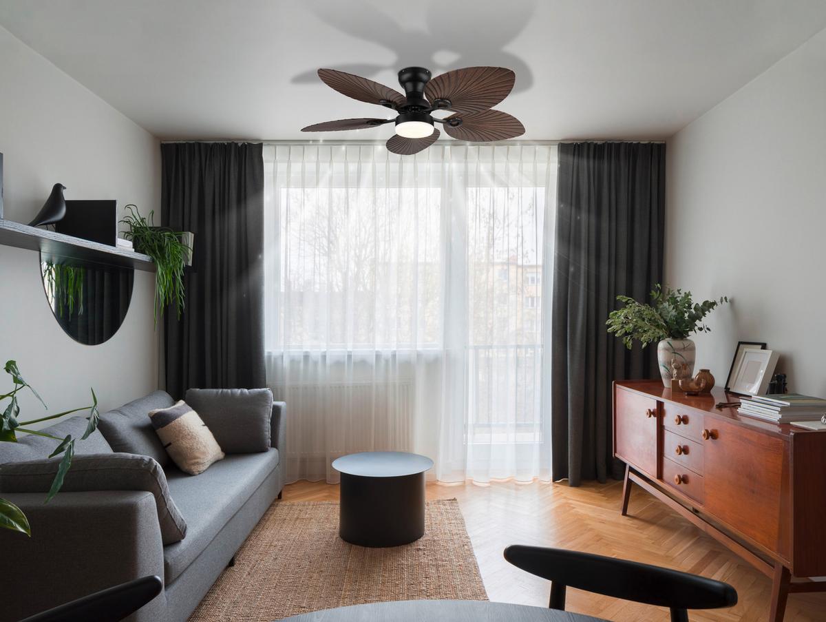 DECKENVENTILATOR 03672B ELISE - opale/noir, Konventionell, matière synthétique/métal (107/28,5cm) - Globo