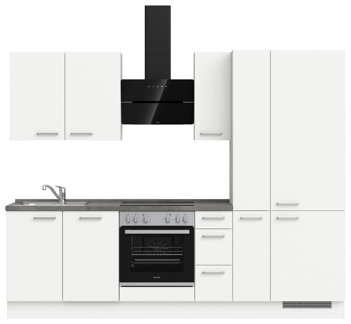 Küchenleerblock Touch High o. Geräte Weiß - Edelstahlfarben/Weiß, MODERN, Holzwerkstoff/Metall (270cm) - Nobilia