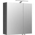 Spiegelschrank Dunkelgrau - Chromfarben/Dunkelgrau, MODERN, Glas/Holzwerkstoff (65/70/21cm) - Mömax modern living