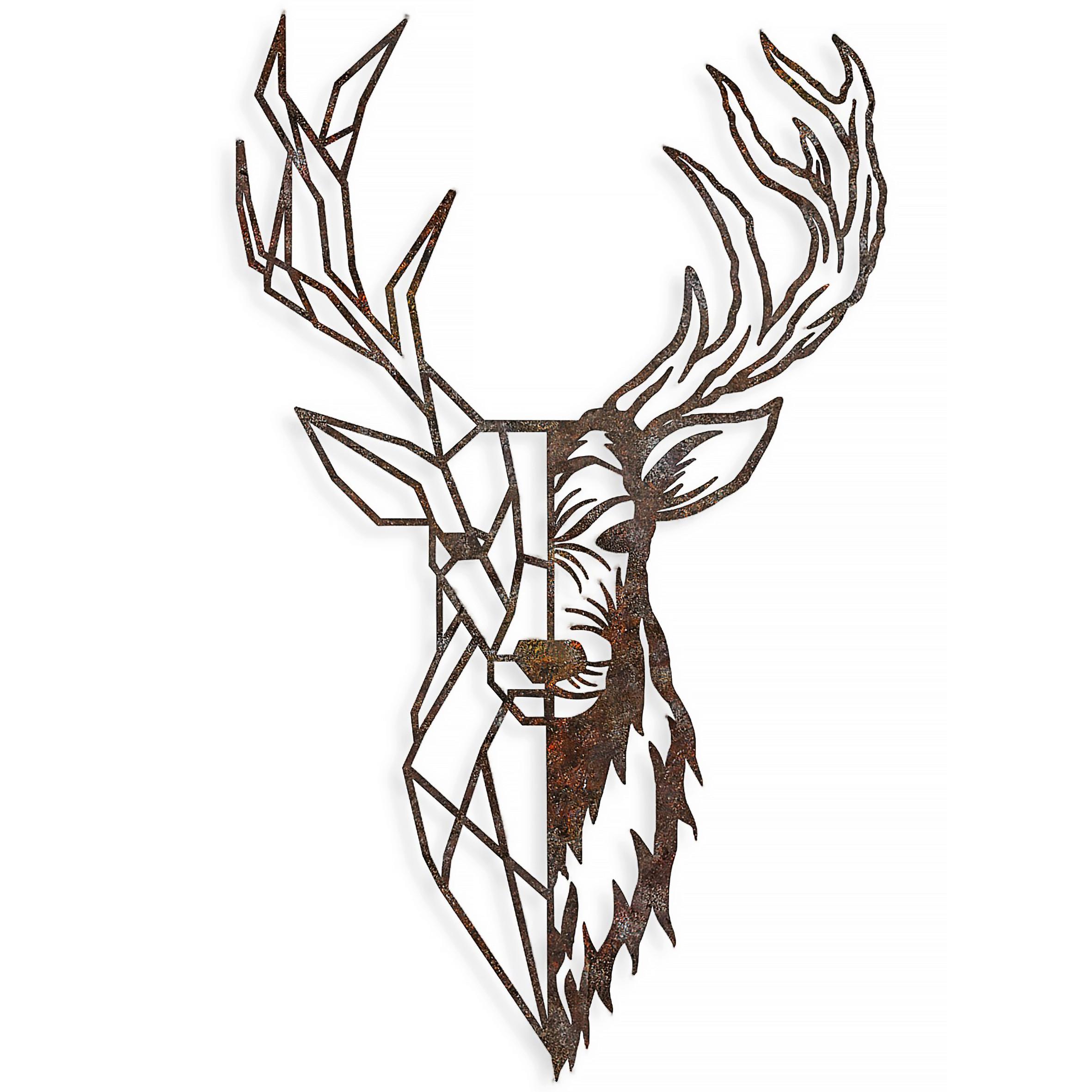 OBRAZ METALOWY RUSTY DEER 3 - kolor brązu, Basics, metal (70/42cm)