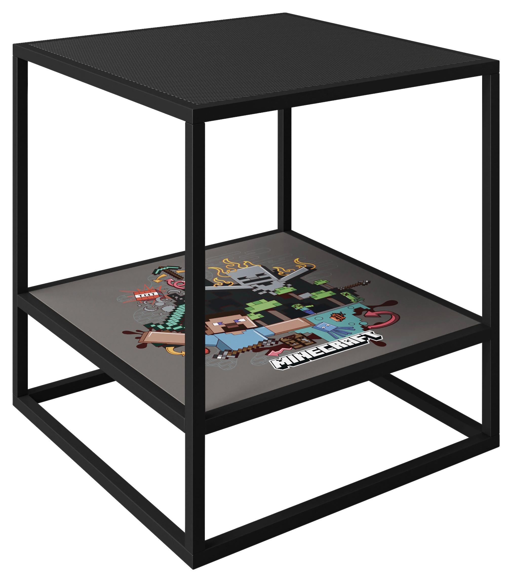 Beistelltisch Minecraft ca. 45x45x48 cm Schwarz - Schwarz, MODERN, Holzwerkstoff/Metall (45/45/48cm) - Minecraft
