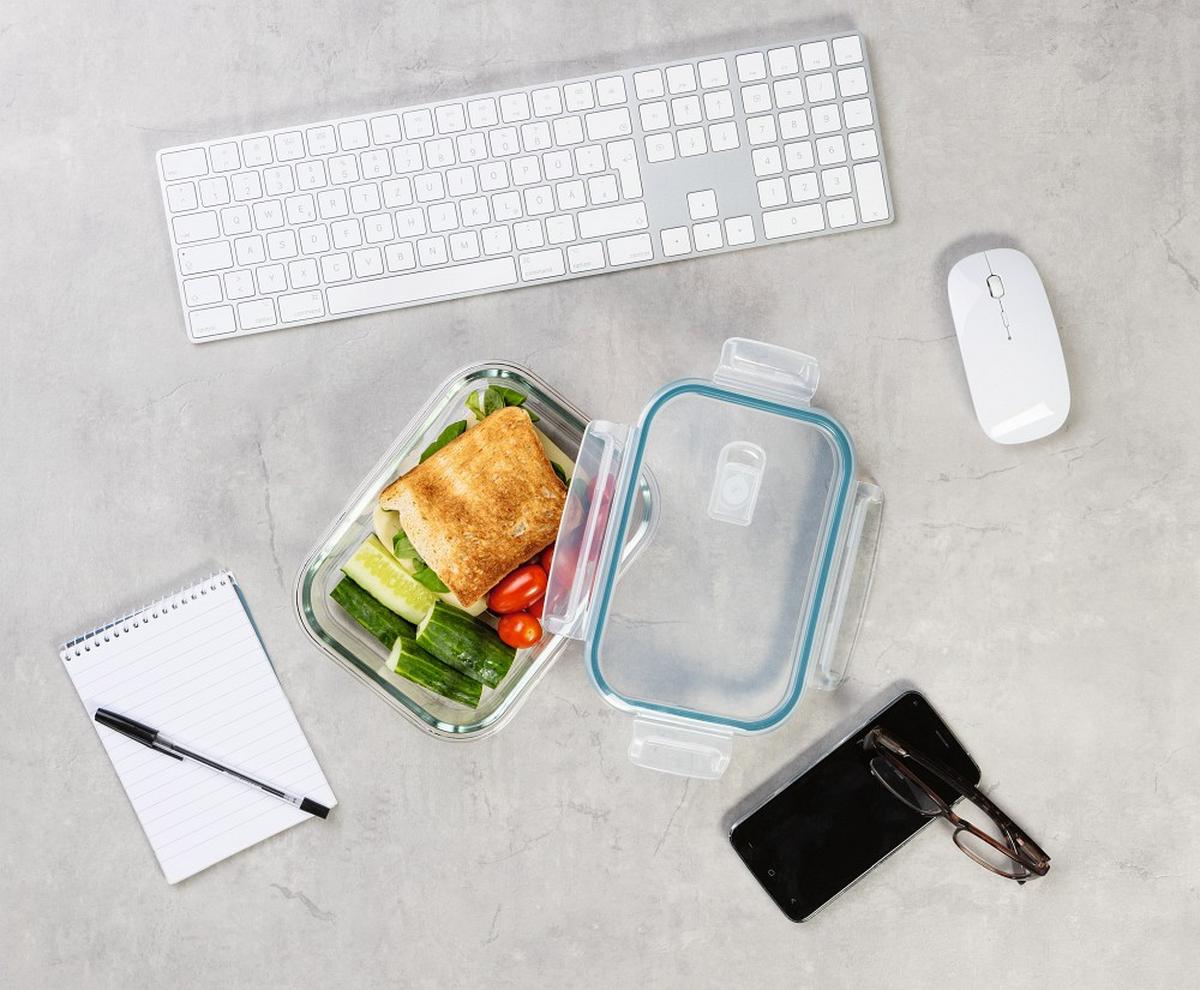 ZESTAW POJEMNIKÓW NA ŻYWNOŚĆ 13755 - zielony/przezroczysty, Basics, tworzywo sztuczne/szkło (19,6/14,5/6,6cm) - GOURMETMAXX