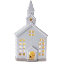 DOMEK DEKORACYJNY 97-23Q518-1B - biały/brązowy, Lifestyle, ceramika (12,3/8,5/23,3cm) - X-Mas