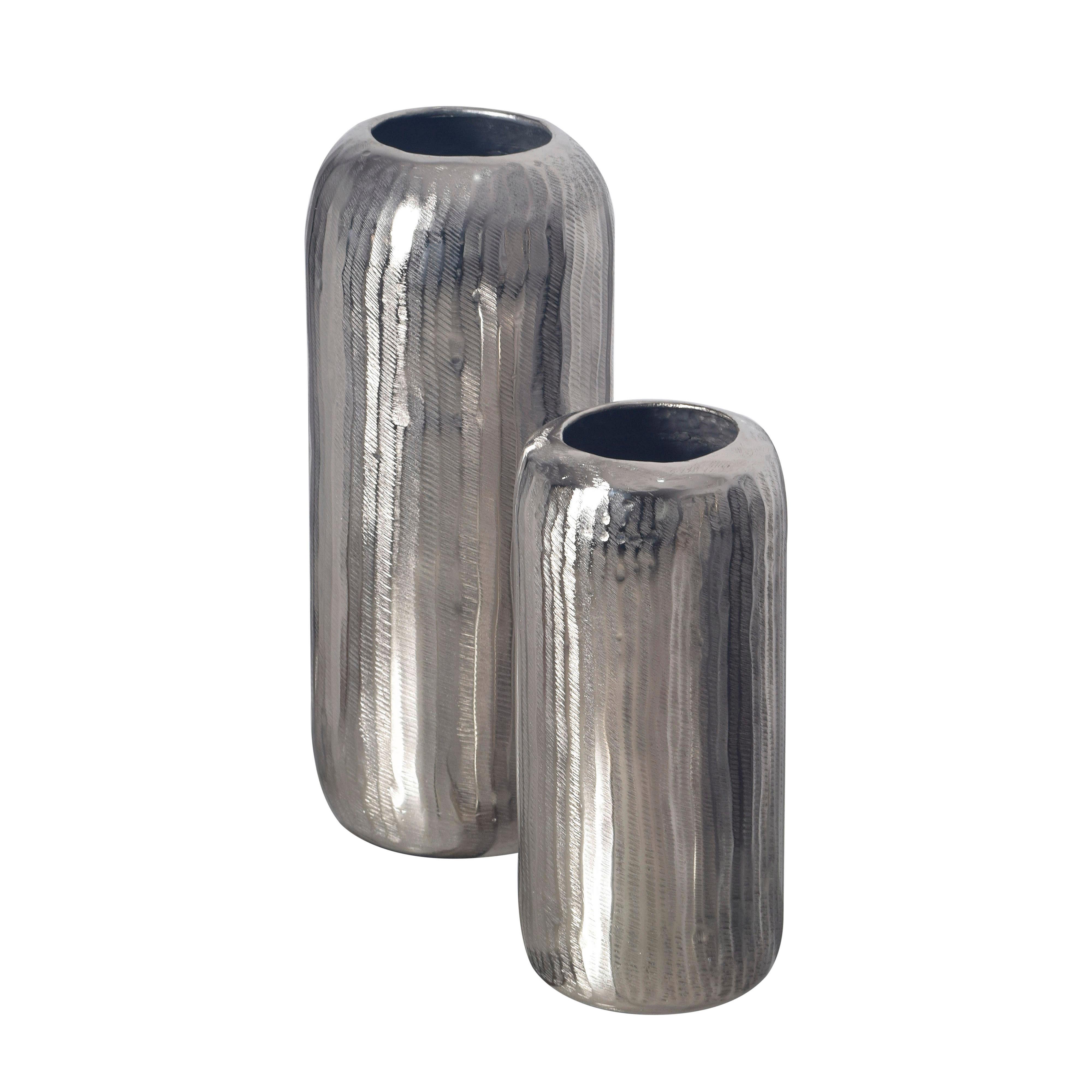 DEKOVASE DEKOVASE 2ER SET SILBER - Silberfarben, Design, Metall (16/40,5/16cm) - Livetastic