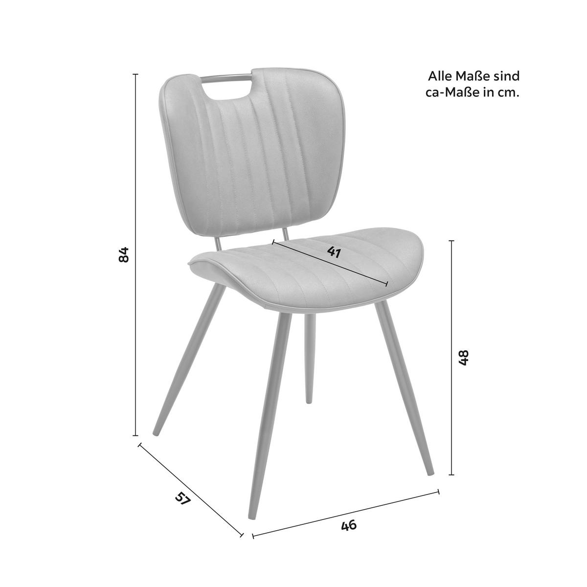 KRZESŁO HINA - czarny/szary, Modern, metal/drewno (46/84/57cm) - Bessagi Home
