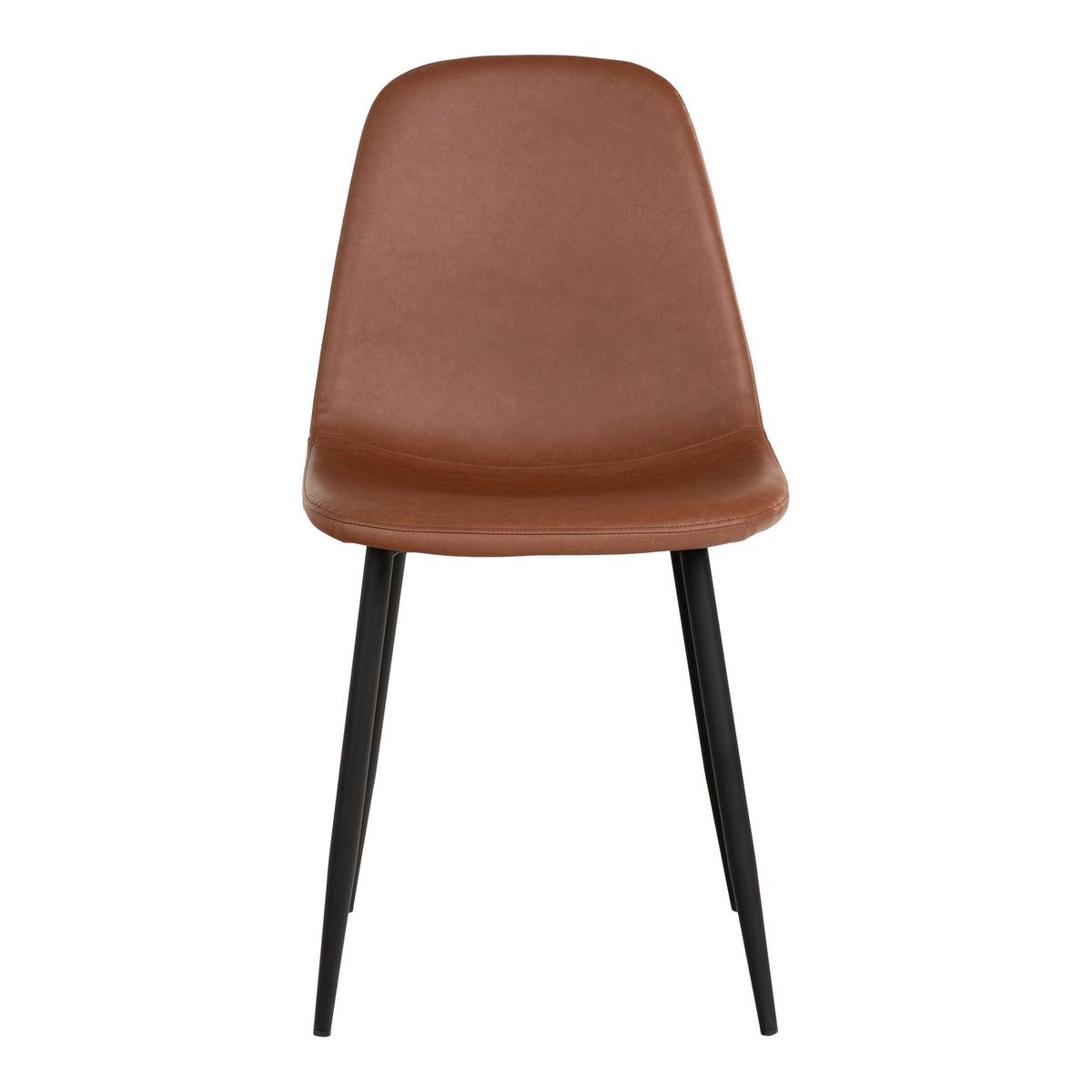 Stuhl-Set Stockholm 2er-Set Cognac/Schwarz - Cognac/Schwarz, MODERN, Textil/Metall (44/86/54cm) - MID.YOU