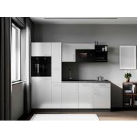 Küchenblock Oliver m. Geräten Weiß - Weiß/Grau, Trend, Holzwerkstoff/Metall (235cm) - Respekta