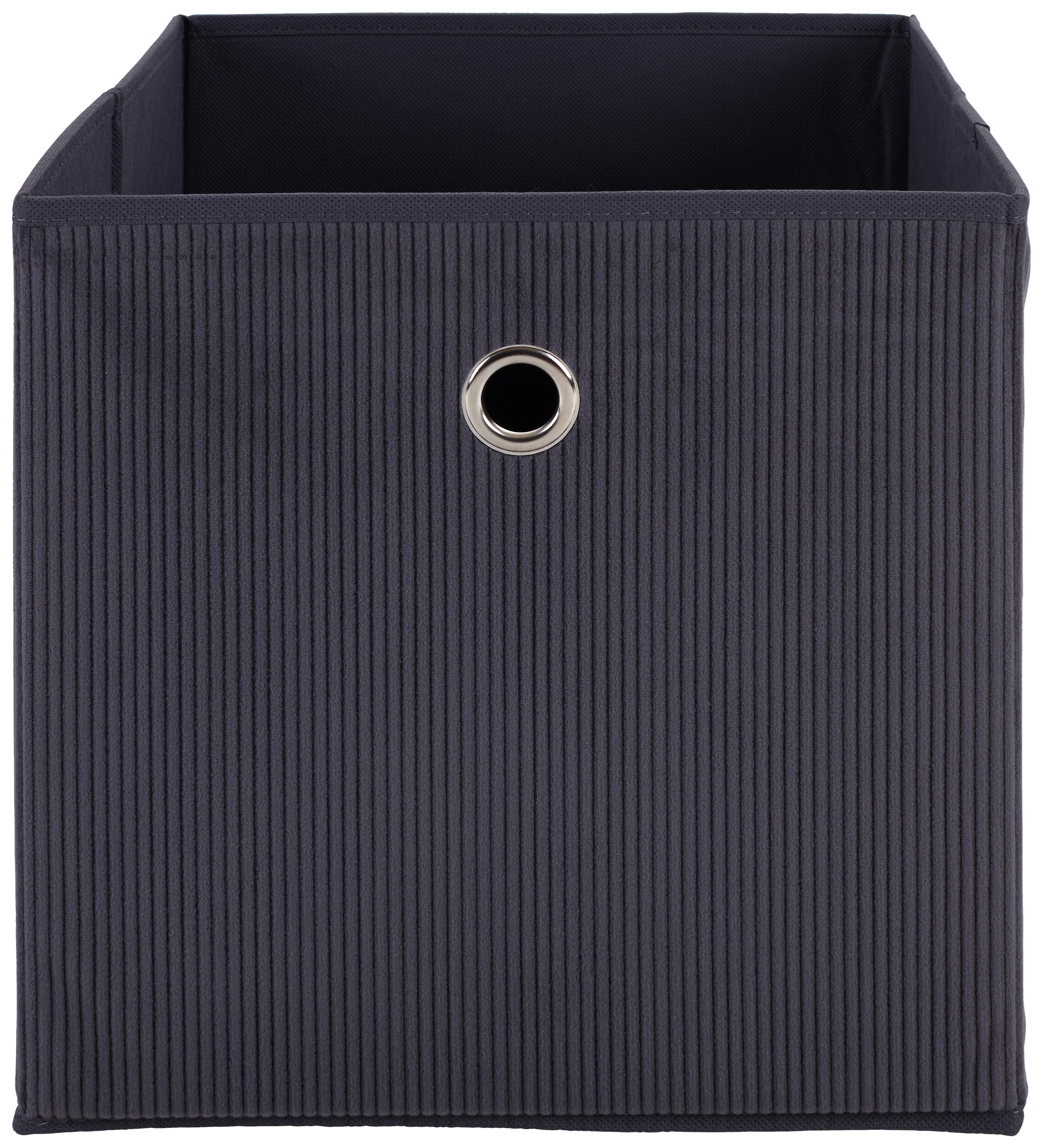 Zložljiva Škatla Cubi New, Temno Siva - siva, Moderno, karton/tekstil (30/30/30cm)