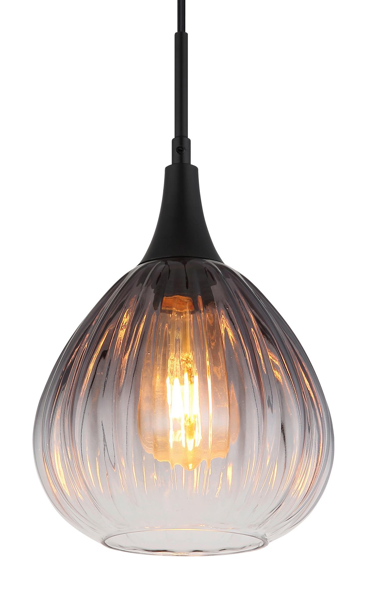 Hängeleuchte Olsen Klar max. 40 Watt - Klar, Design, Glas/Metall (20/120cm) - Globo