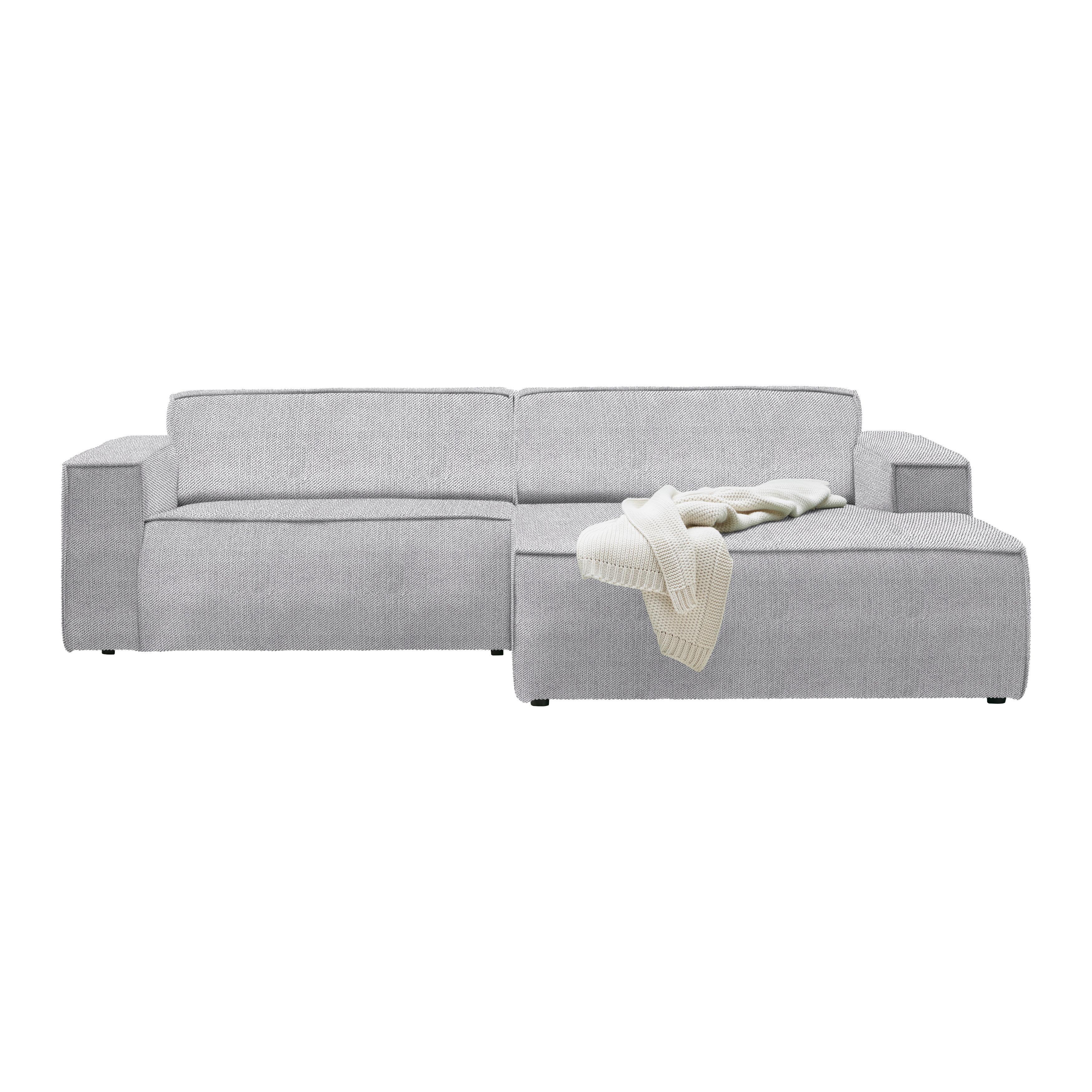 Wohnlandschaft Loft in Hellgrau - Hellgrau/Schwarz, MODERN, Kunststoff/Textil (265/75/172cm) - Mömax