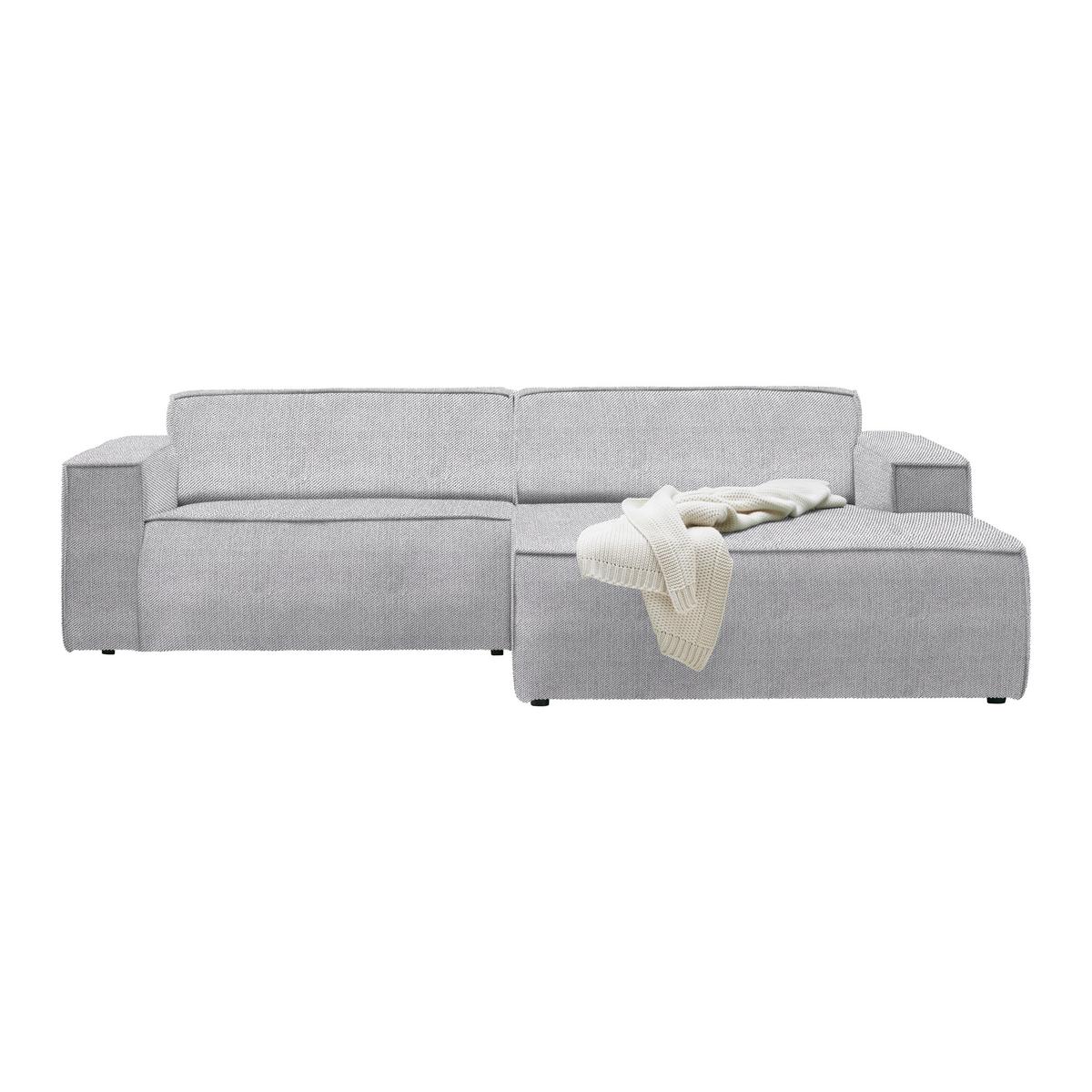 Wohnlandschaft Loft in Hellgrau - Hellgrau/Schwarz, Modern, Kunststoff/Textil (265/75/172cm) - Mömax