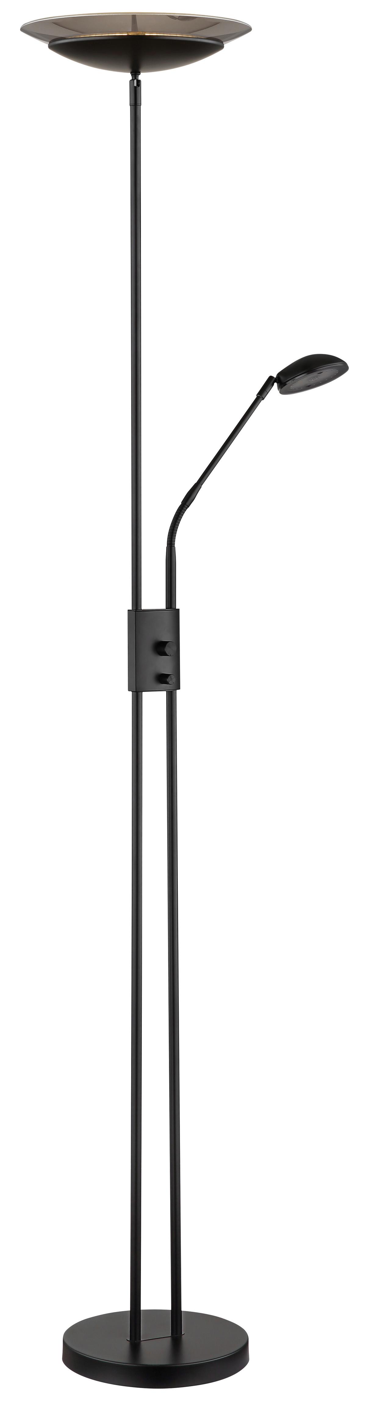 Stoječa Led-svetilka Ganina, S Sijalko - črna, Konvencionalno, kovina/umetna masa (30/178,5cm) - Globo