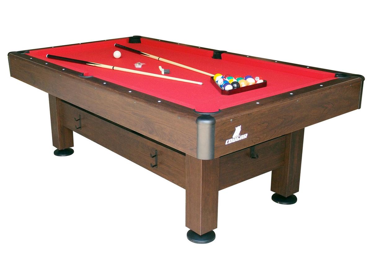 Billardtisch Saphir in Braun/Rot - Rot/Braun, Basics, Holz/Kunststoff (125/79/225cm) - Ambia Garden