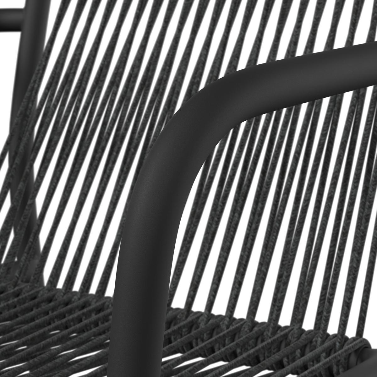 Gartensessel-Set 2-er Dunkelgrau aus Textil/Metall - Dunkelgrau/Schwarz, MODERN, Kunststoff/Textil (55/82/58cm) - Bessagi Garden