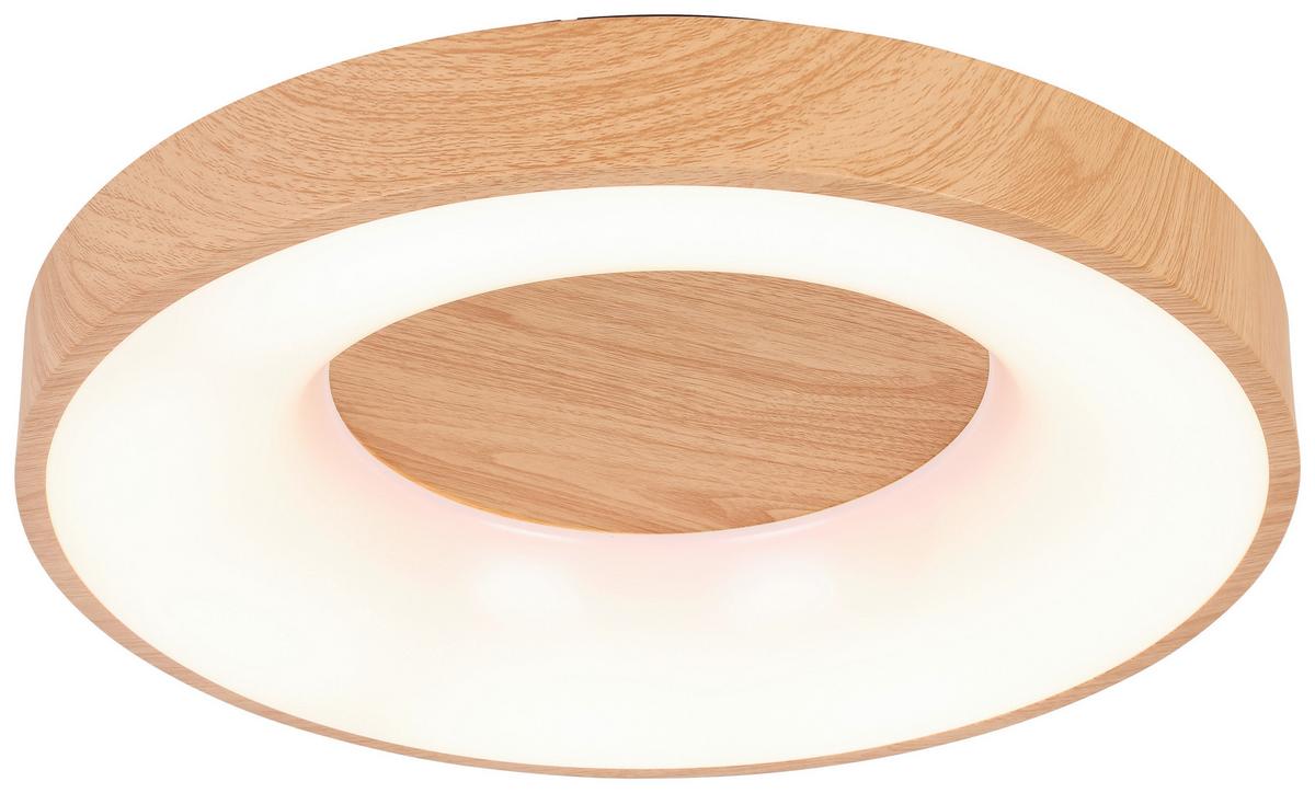 LAMPA SUFITOWA LED LUZIA - kolor dębowy/czarny, Modern, tworzywo sztuczne/metal (40/10cm) - Mömax