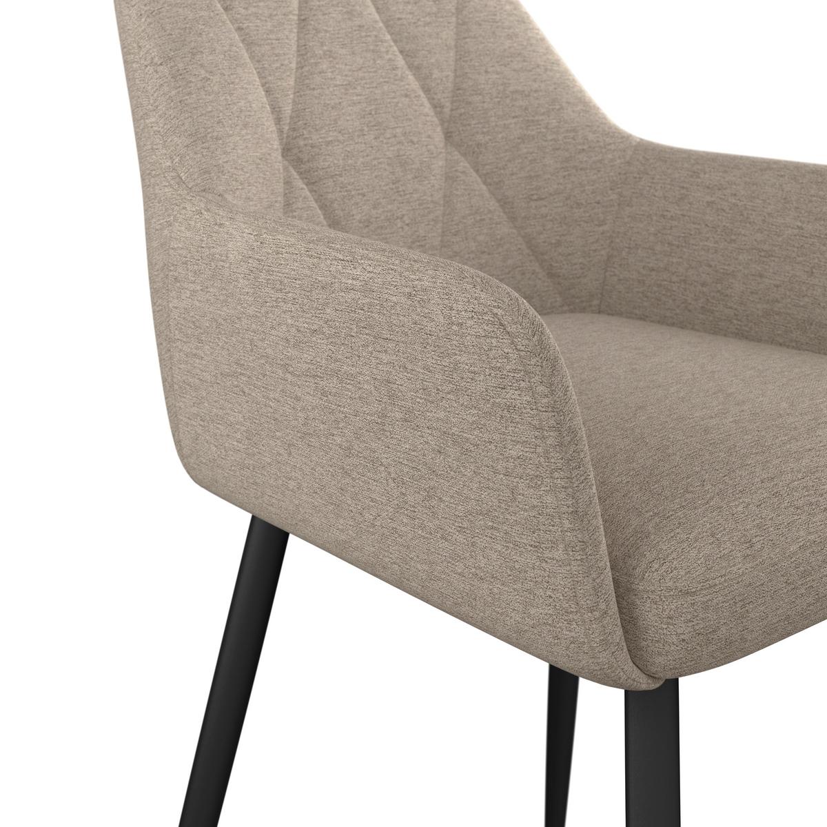 Naslanjač Hardy - črna/bež, Moderno, kovina/tekstil (57/86/64cm)