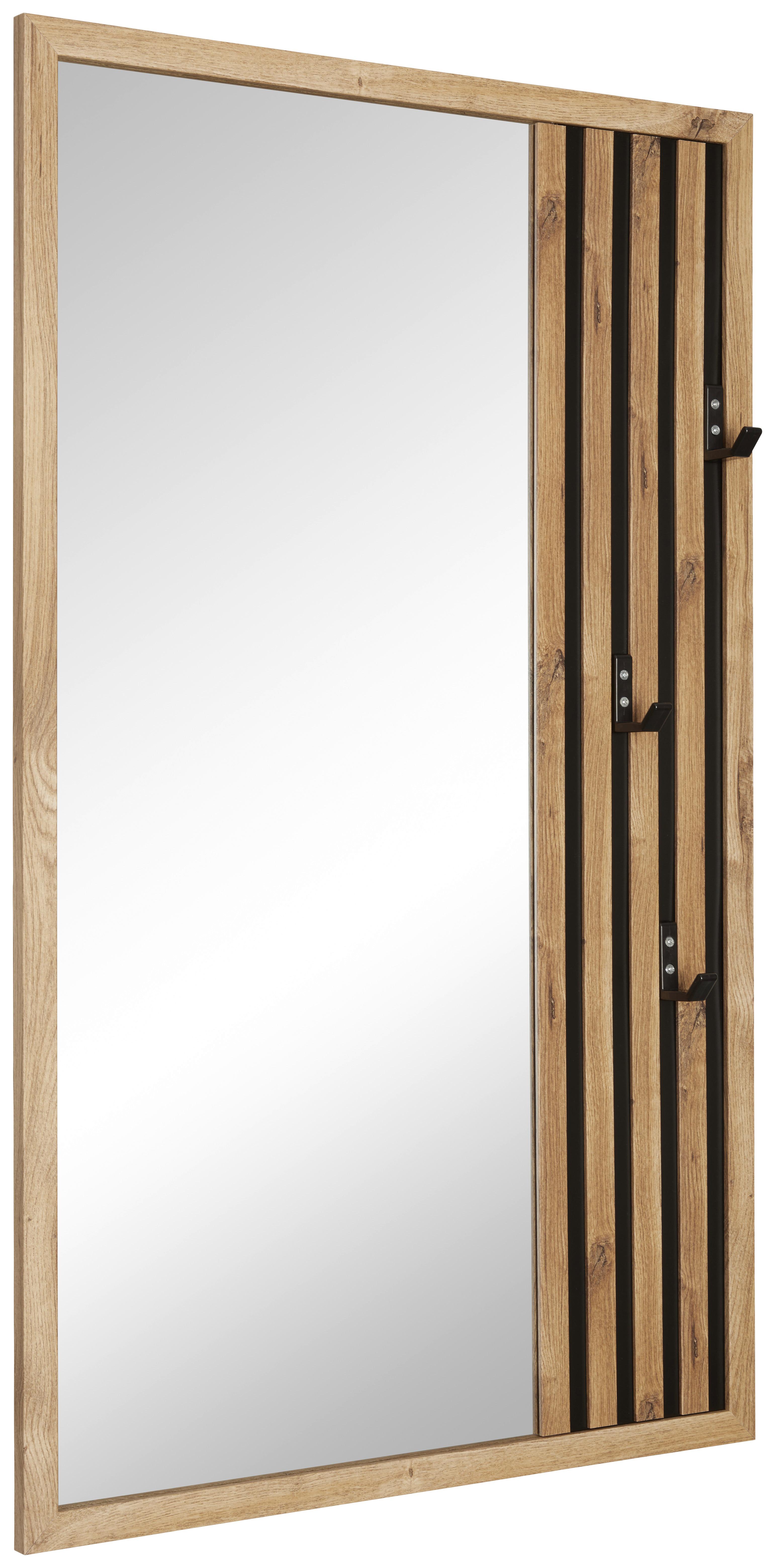 Cuier cu montare pe perete SAVANNAH - culoare lemn stejar, Trend, sticlă/material pe bază de lemn (60/100/1,63cm) - Modern Living
