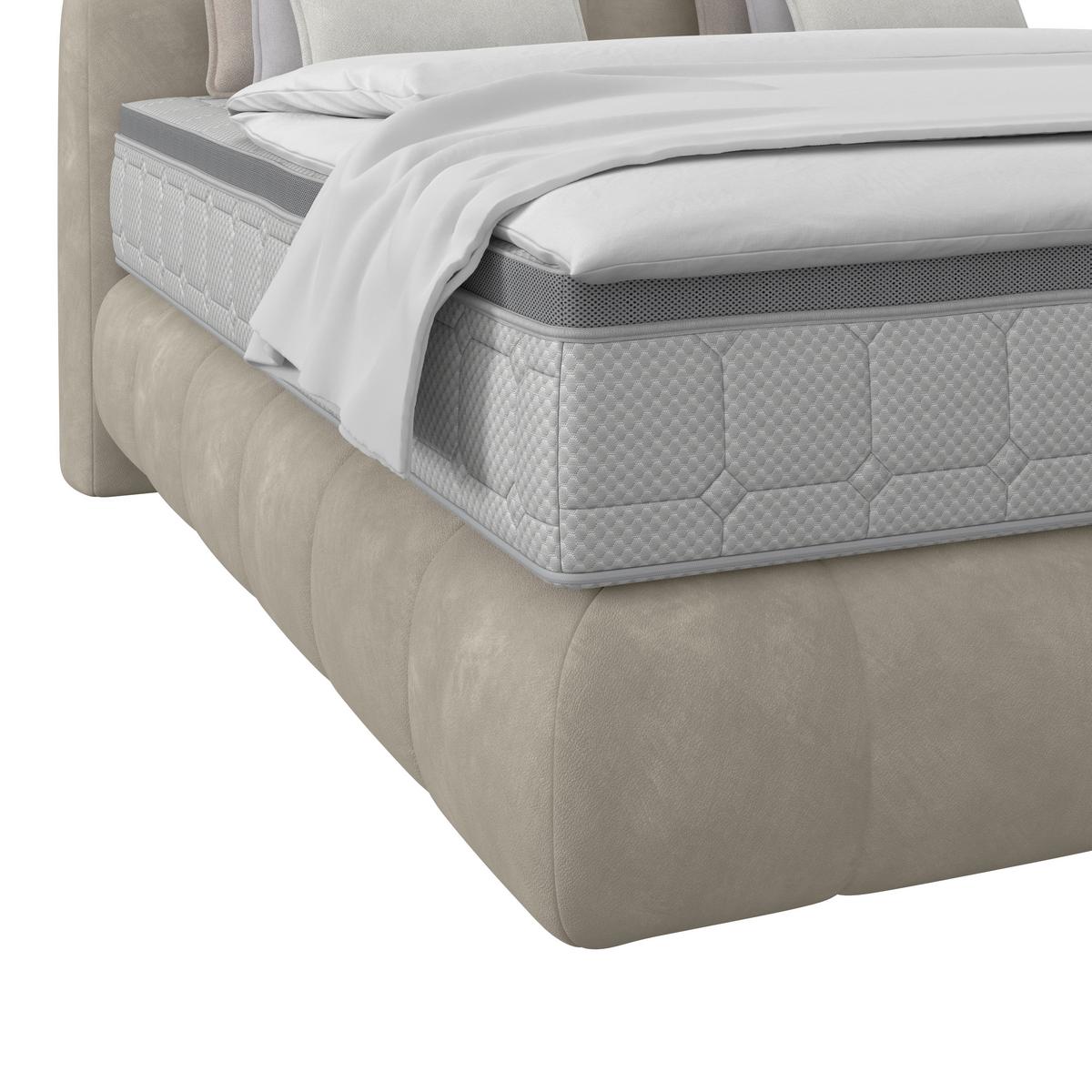 Boxspring Krevet Nobu - crna/taupe, Trend, drvo/tekstil (180/200cm) - Premium Living