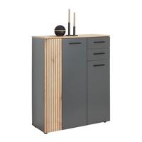 Schuhschrank Cadix Anthrazit/Eichefarben - Eichefarben/Anthrazit, Modern, Holzwerkstoff/Kunststoff (90/110/36cm) - Mömax