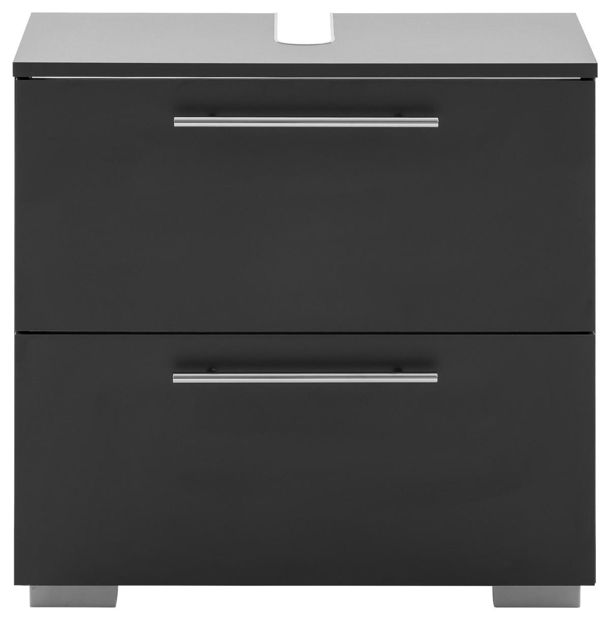 Waschbeckenunterschrank Carlos Anthrazit - Chromfarben/Anthrazit, KONVENTIONELL, Holzwerkstoff/Metall (60,2/59,1/35cm) - MID.YOU