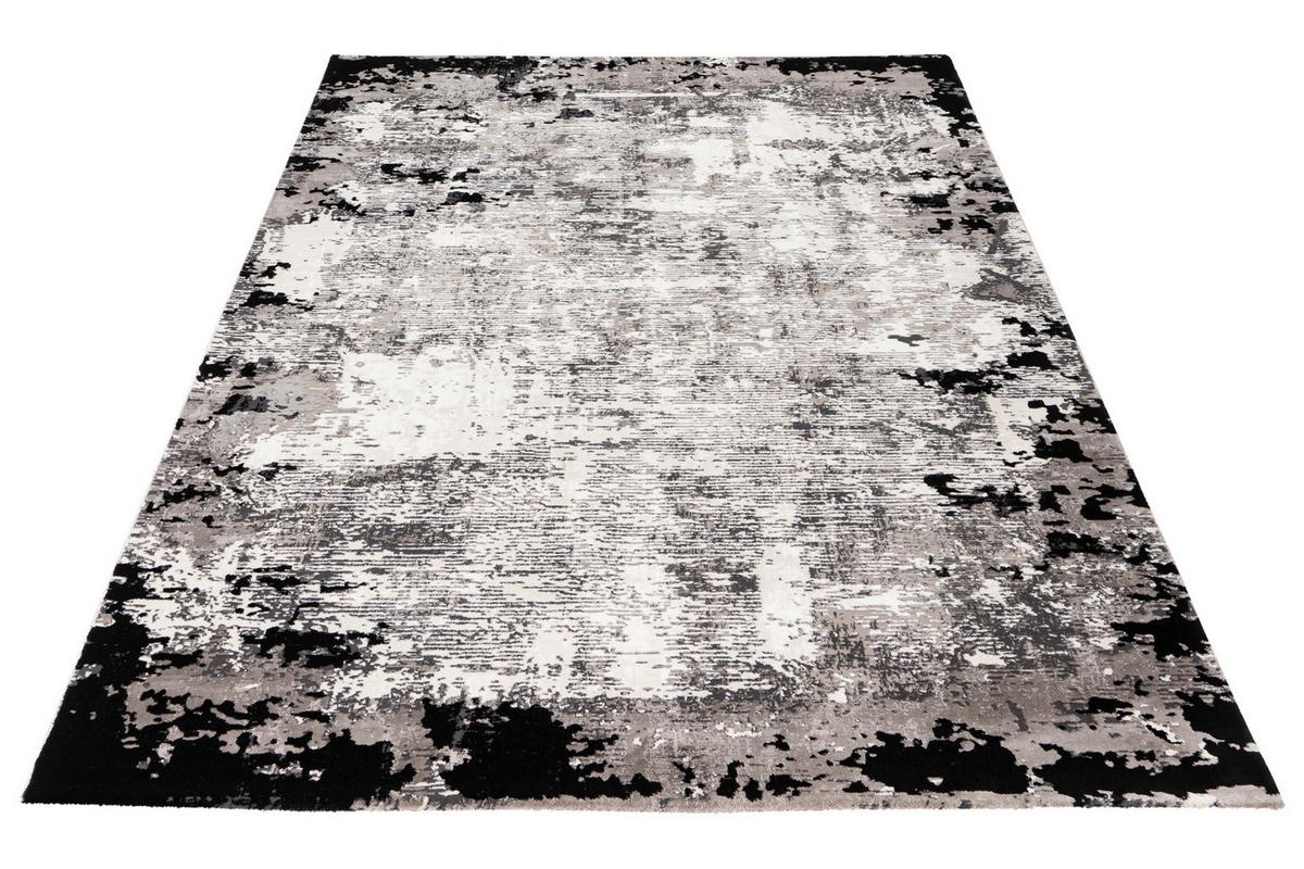 Webteppich My Opal - Weiss/Schwarz, Design, Textil (160/230cm)