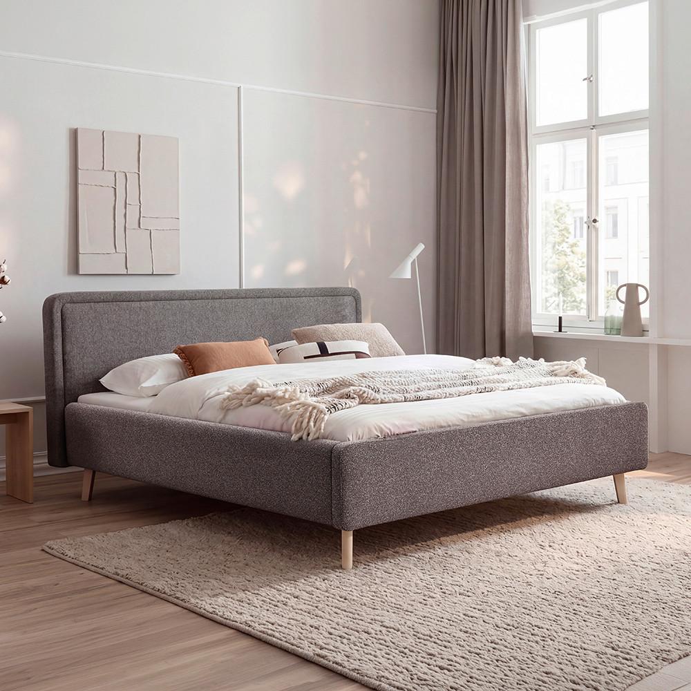 Polsterbett Skagen Braun ca. 160x200cm - Sandfarben/Braun, KONVENTIONELL, Holz/Textil (160/200cm) - Mömax