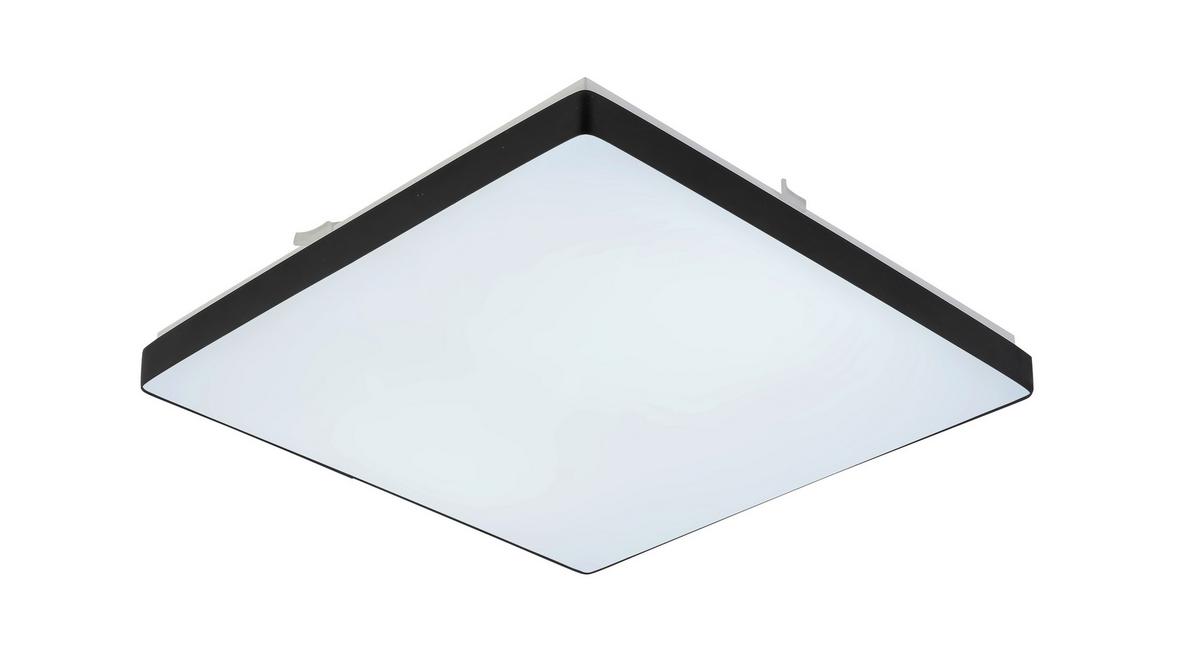 Plafonieră cu LED Jannek - alb/negru, Modern, plastic/metal (33/33/5,5cm) - Premium Living