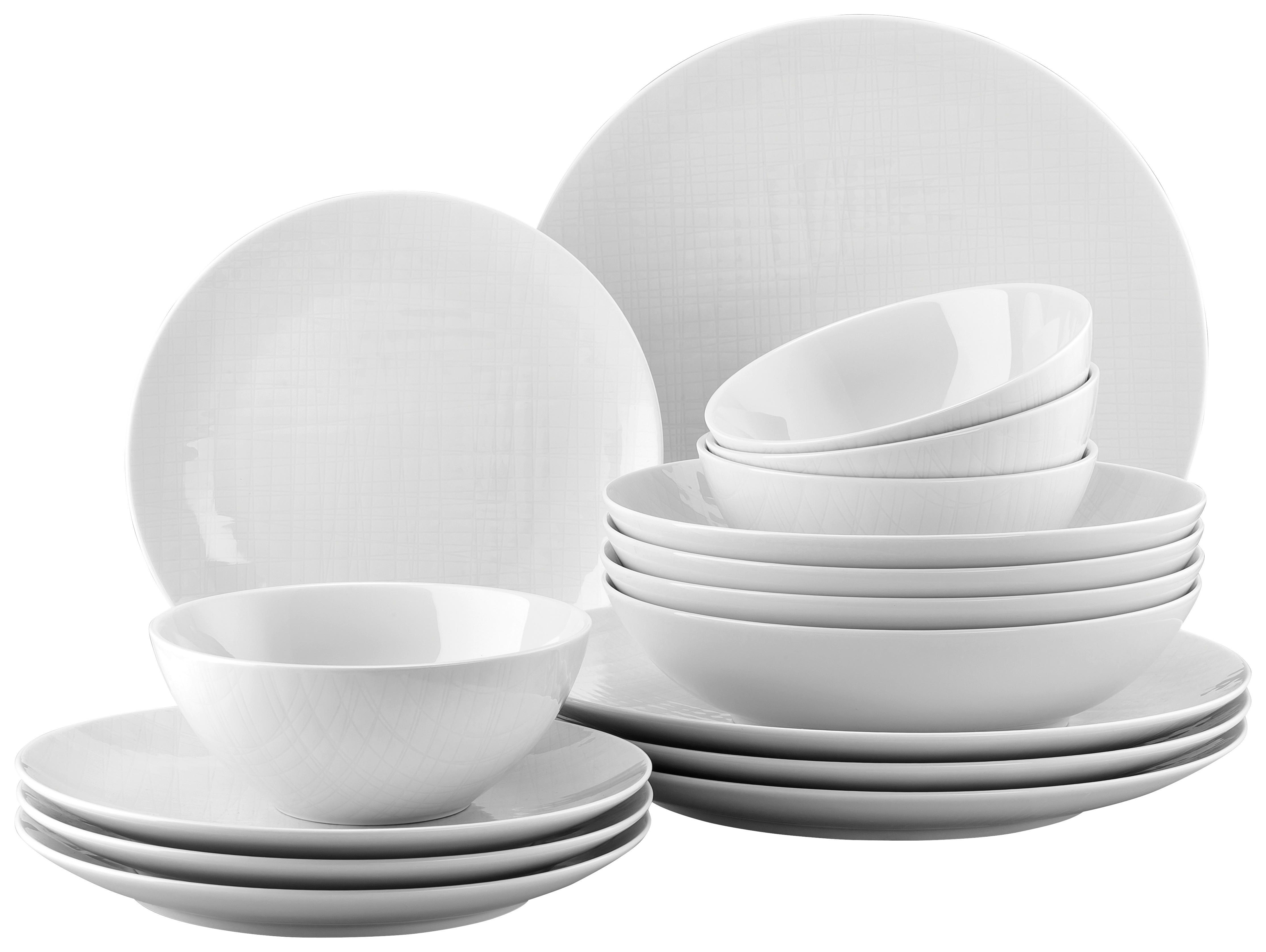 SERWIS OBIADOWO-ŚNIADANIOWY MESH ROSENTHAL - biały, Basics, ceramika - Rosenthal