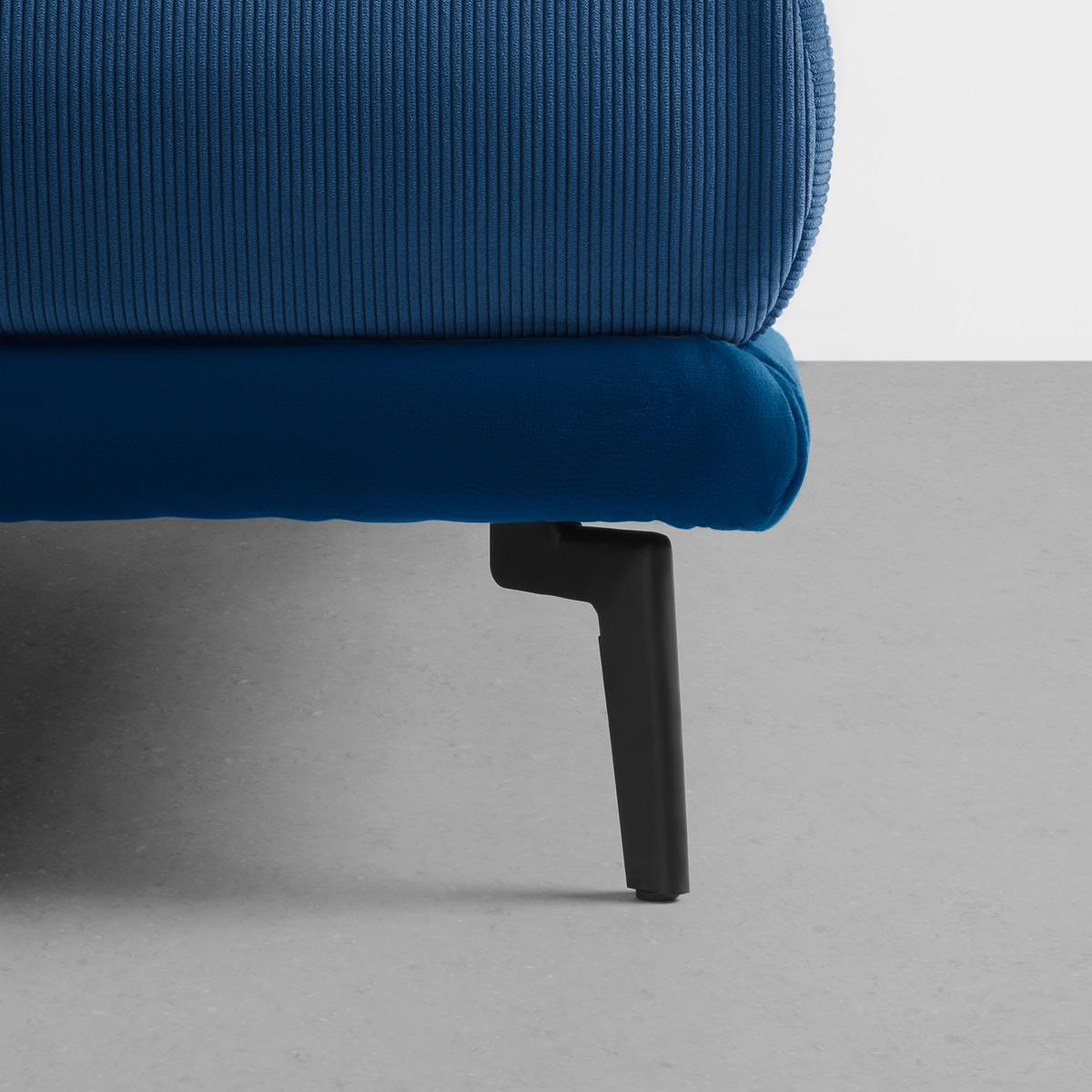 Ecksofa Nuovo Dunkelblau - Schwarz/Dunkelblau, MODERN, Textil/Metall (245/72-113/190cm) - Mömax