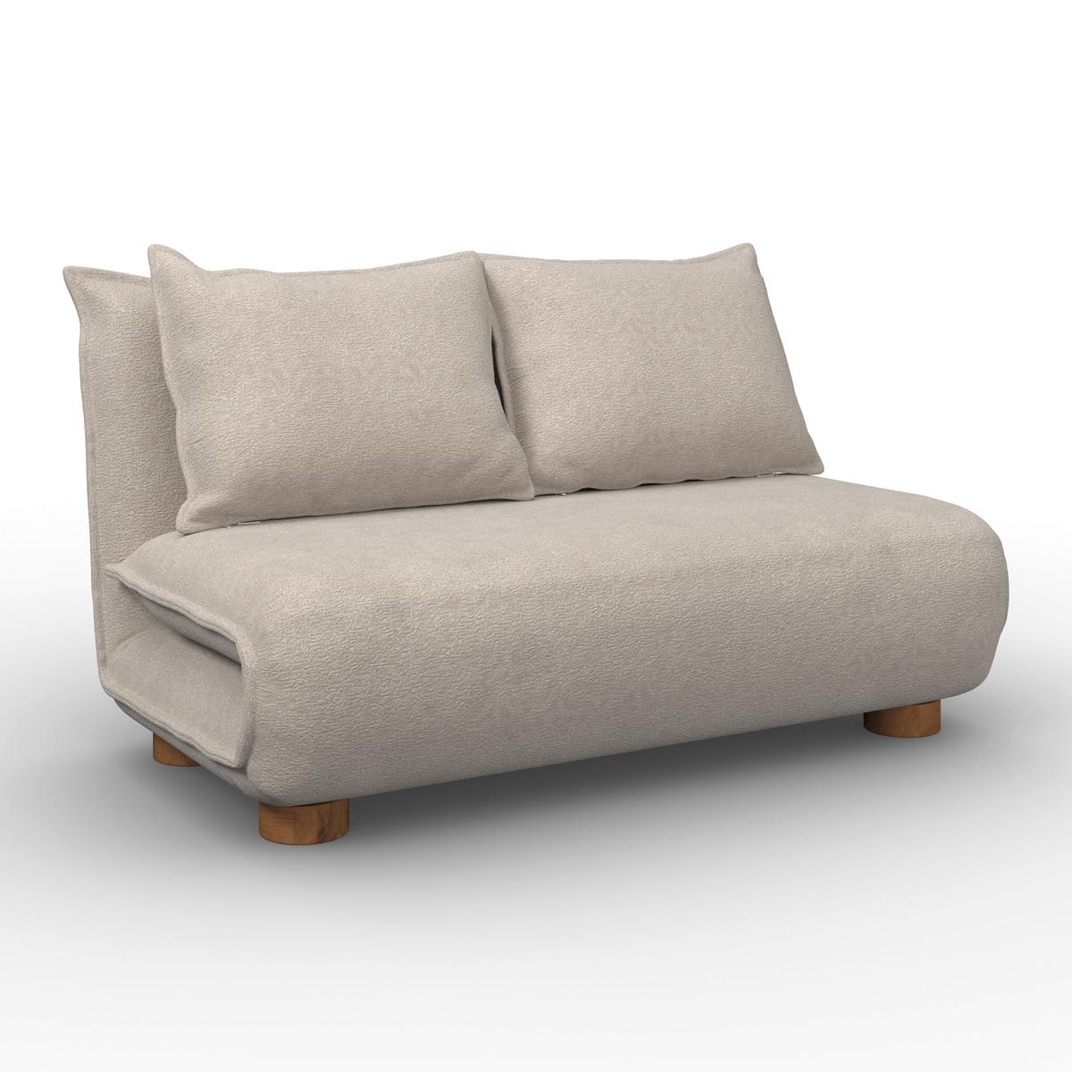 Schlafsofa Bella Bouclé Beige - Beige/Naturfarben, MODERN, Holz/Textil (141/77/85cm) - Bessagi Home