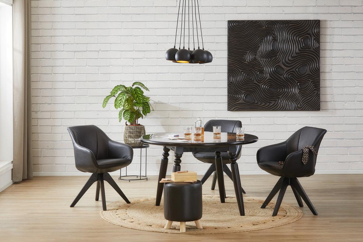 Naslanjač Chill, Črna - črna, Moderno, tekstil/les (60/83/65cm) - Premium Living
