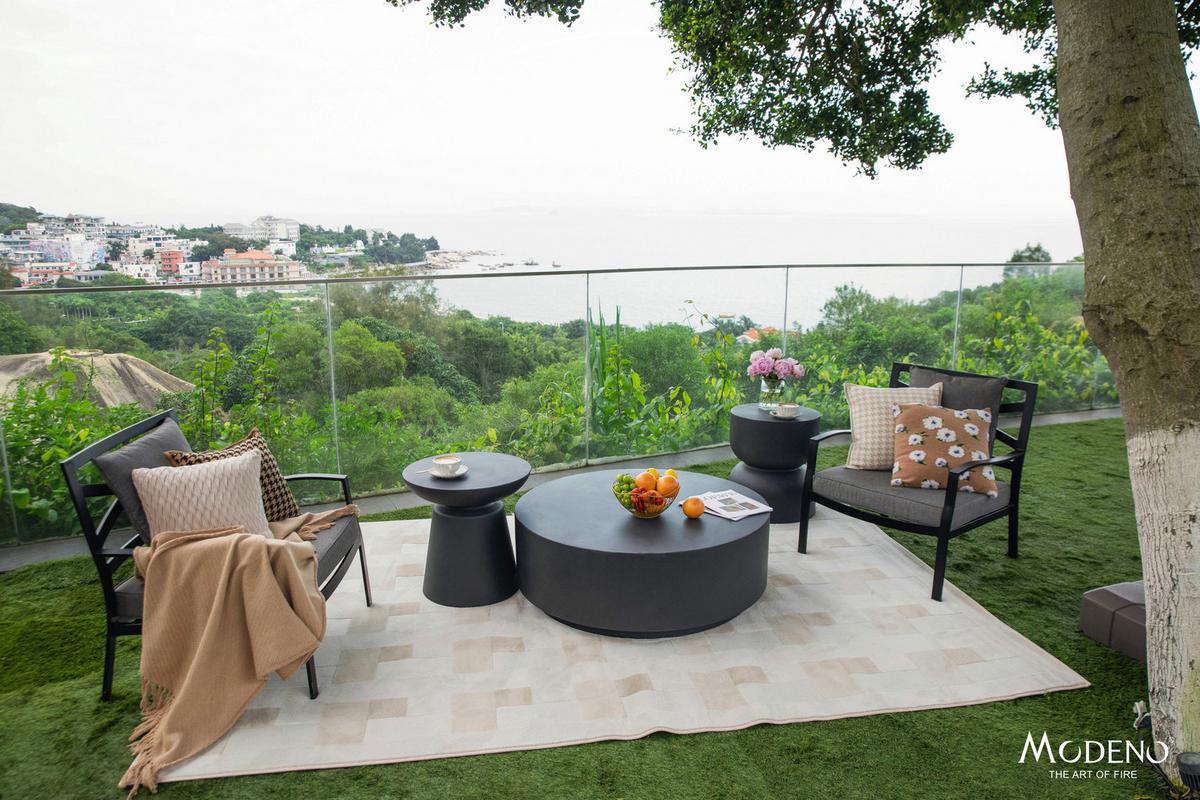Loungetisch Rome Faserbeton Dunkelgrau - Dunkelgrau, MODERN, Stein (102/102/36cm) - Gardenson