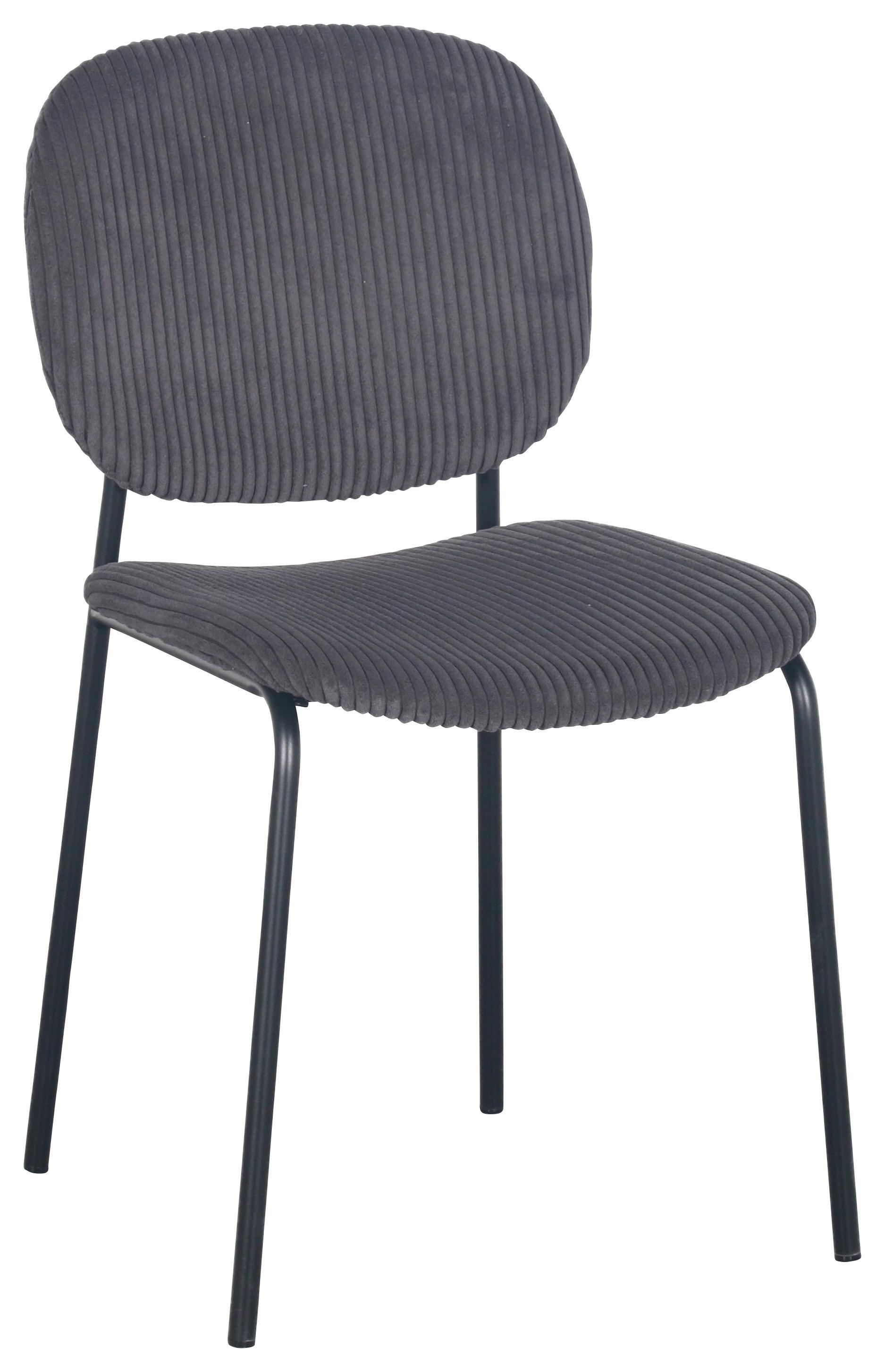 Stuhl Ira in Grau - Schwarz/Grau, MODERN, Holz/Textil (47/83/53cm) - Mömax