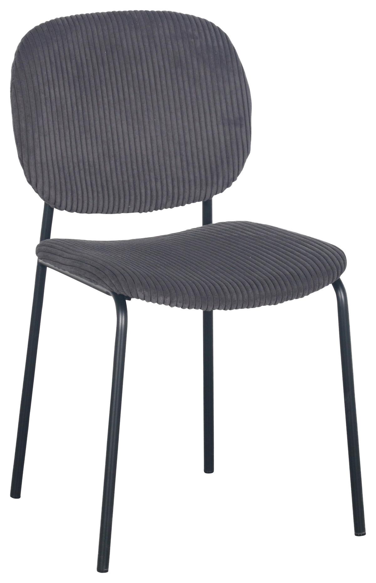 Stuhl Ira in Grau - Schwarz/Grau, MODERN, Holz/Textil (47/83/53cm) - Mömax