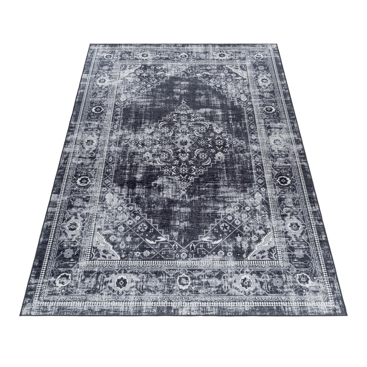 Flachwebeteppich Fiesta Schwarz ca. 80x150cm - Schwarz, Design, Textil (80/150cm) - Novel