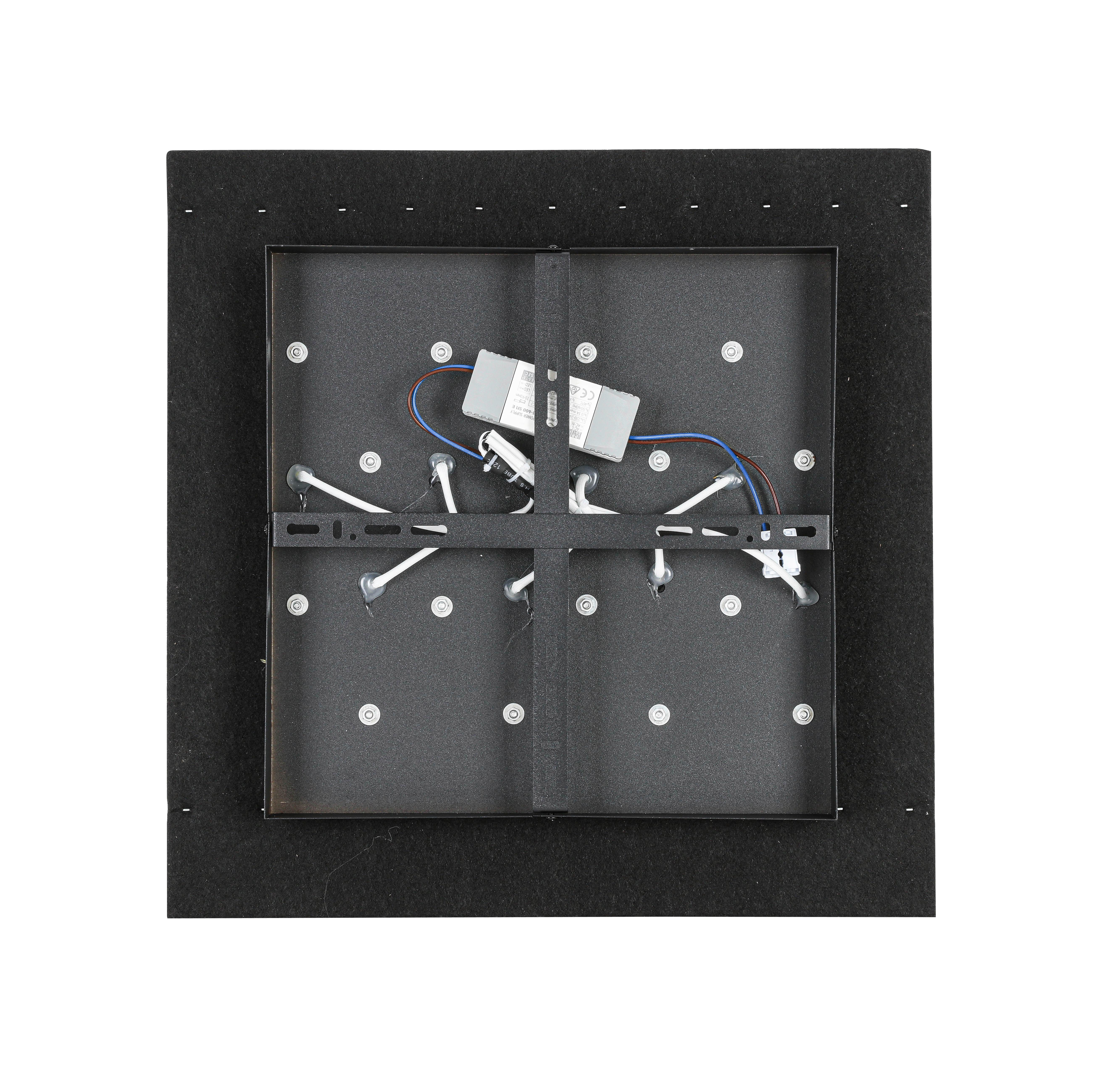 LED-TAKLAMPA RUKO - svart/ekfärgad, Modern, metall/trämaterial (42,5/42,5/5,5cm) - Mömax