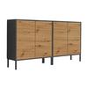 Sideboard Mailand Set 2 Anthrazit/Eiche - Anthrazit/Eiche Artisan, MODERN, Holzwerkstoff/Metall (158/86/33cm) - MID.YOU