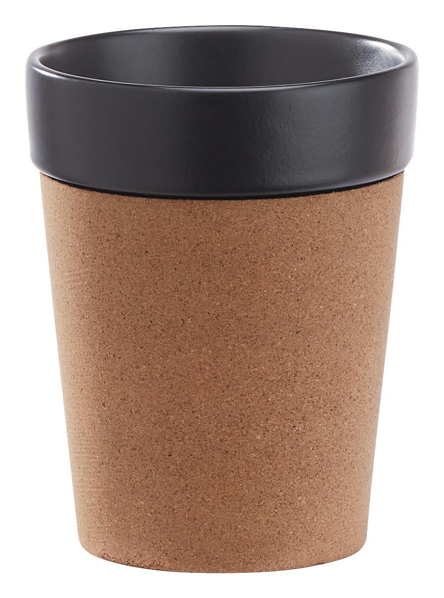 Kávésbögre Earth Tones - fekete, Modern, fa/kerámia (9/11,5cm) - Premium Living