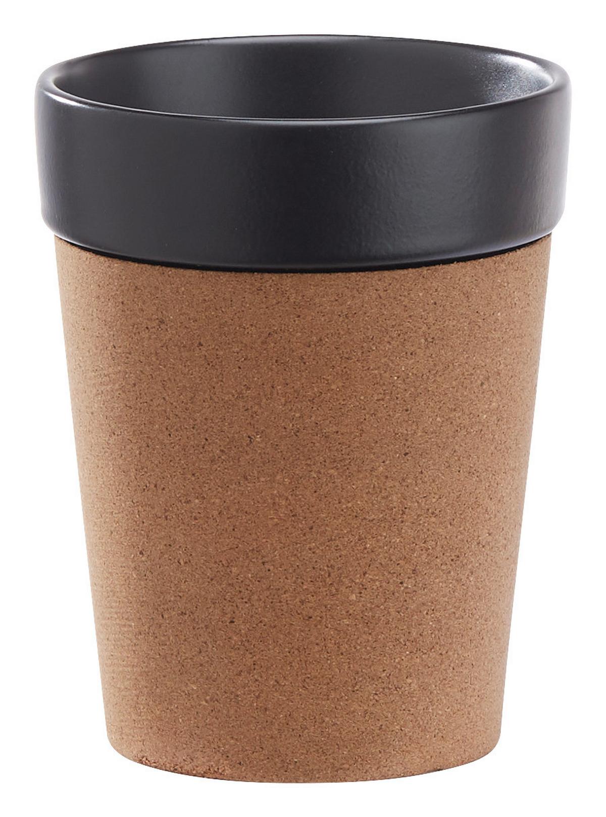 Kávésbögre Earth Tones - fekete, Modern, fa/kerámia (9/11,5cm) - Premium Living