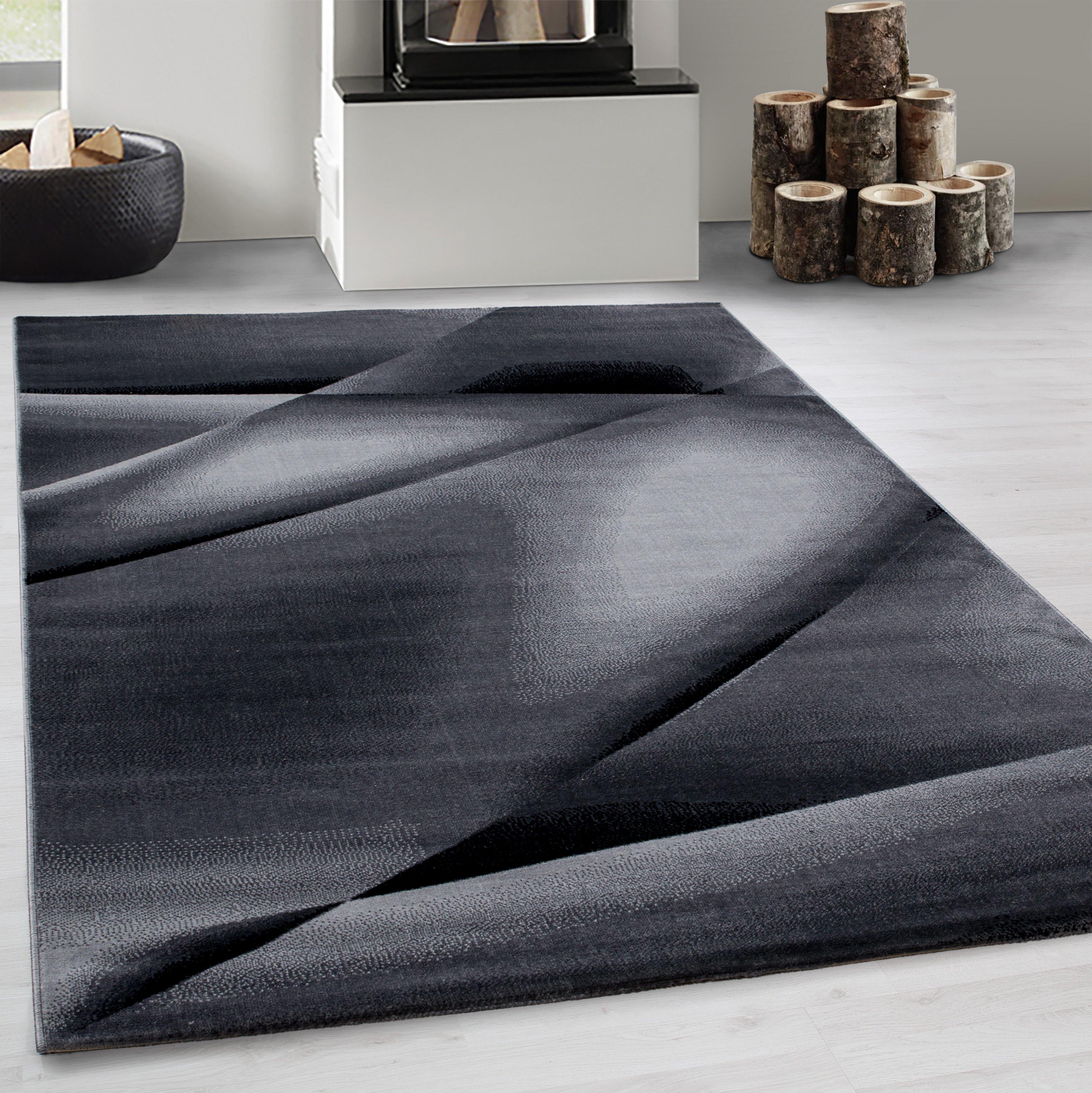 Webteppich Miami Schwarz ca. 160x230cm - Schwarz, Trend, Textil (160/230cm) - Novel