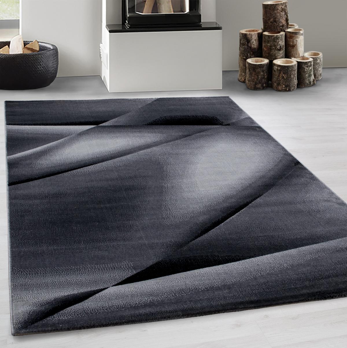 Webteppich Miami Schwarz ca. 160x230cm - Schwarz, Trend, Textil (160/230cm)