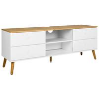 SZAFKA RTV DOT - kolor dębowy/biały, Design, materiał drewnopochodny/drewno (162/60/43cm)