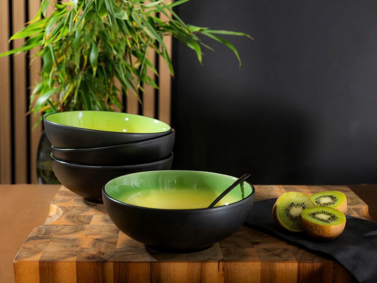 Tálszett 24928 Hot Green Smoothie Bowl - fekete/világossárga, Basics, kerámia (16,5/6cm) - Creatable